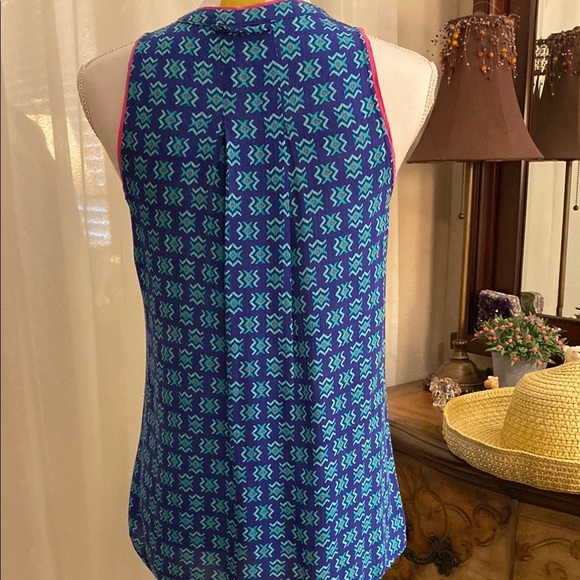 Maeve Blue Sleeveless Relaxed Tank Top - Picture 6 of 10